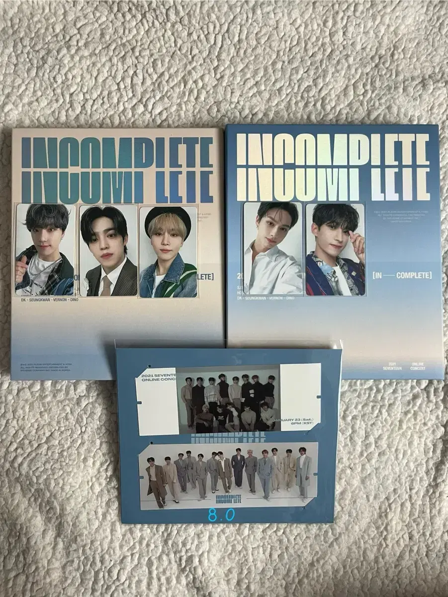 세븐틴 인컴플리트 블루레이 DVD / 온라인 콘서트 티켓