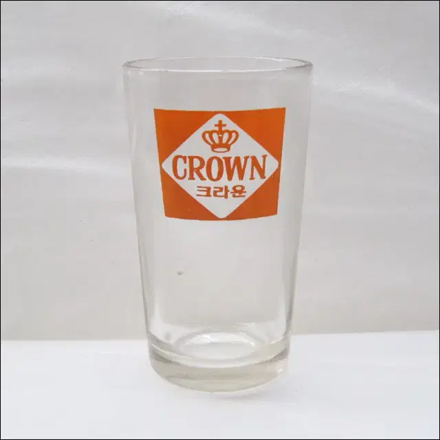 빈티지 CROWN 크라운 오렌지색 맥주잔