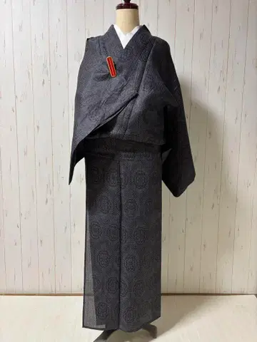 거북이 등껍질 패턴의 노토 가미노 기모노 m4130