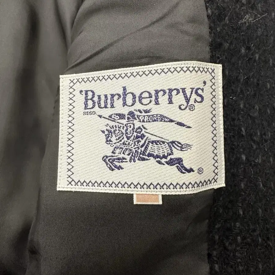 Burberry 버버리 블랙 금장 논카라 트위드 자켓