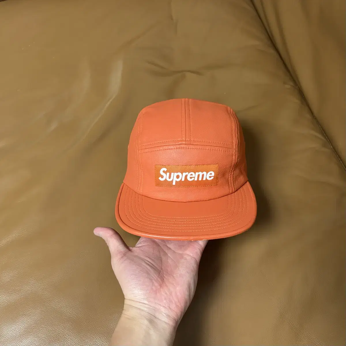 Supreme 슈프림 레더 캠프캡 모자 (Leather)