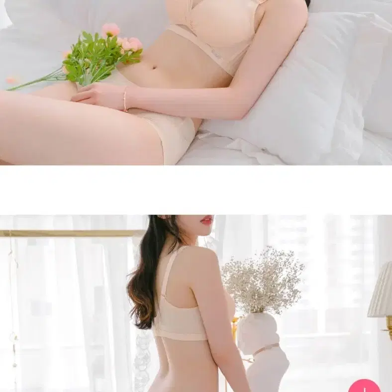 뽕브라몰 팬티+브라 80A 피치 스킨