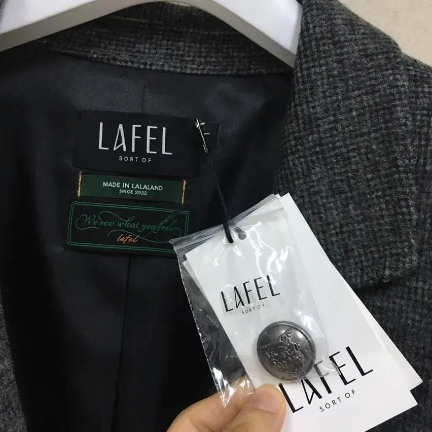 (새상품)LAFEL 정품 양모+캐시미어코트 울코트