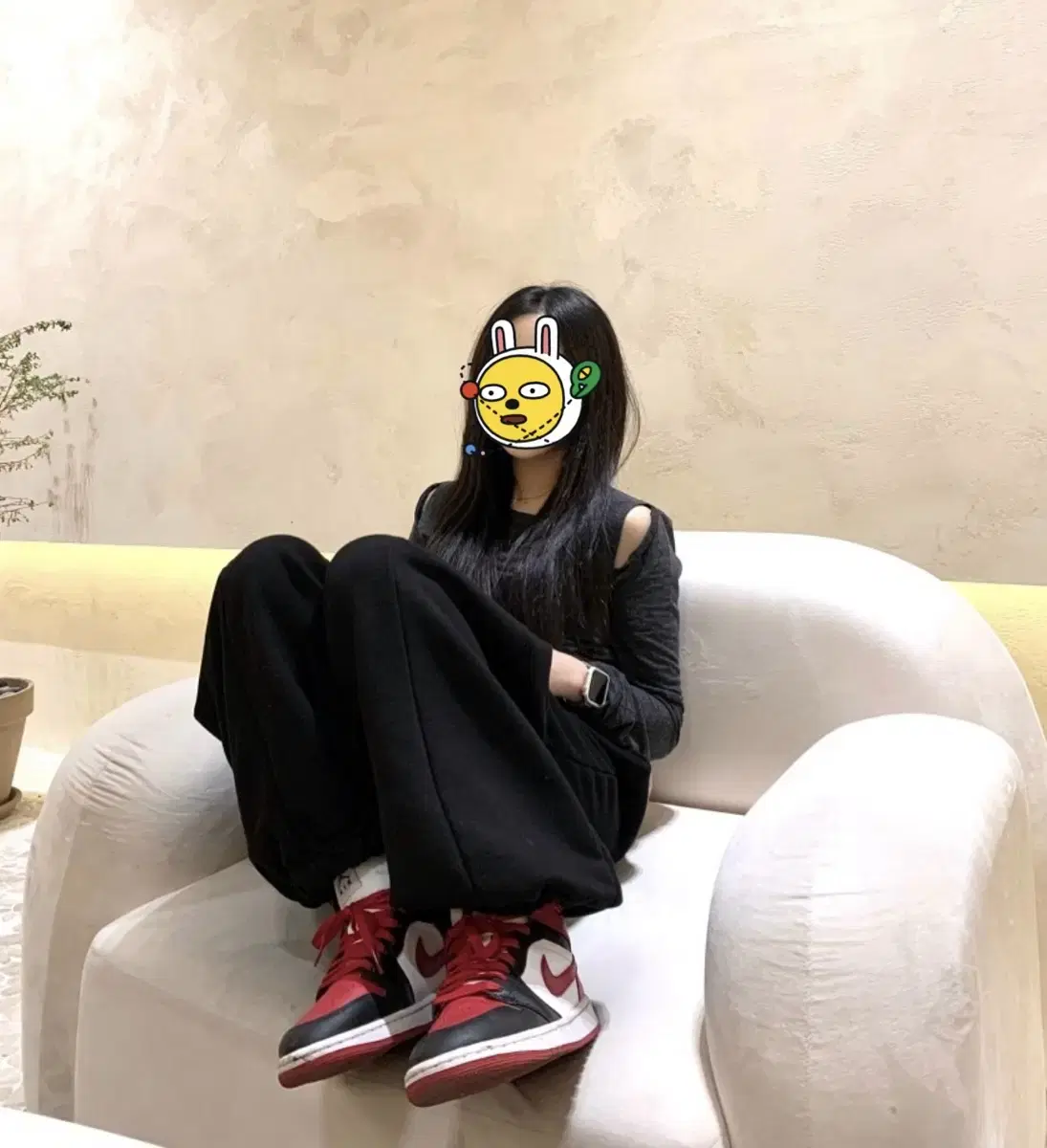 새상품255)조던1미드 블랙 앤 짐레드