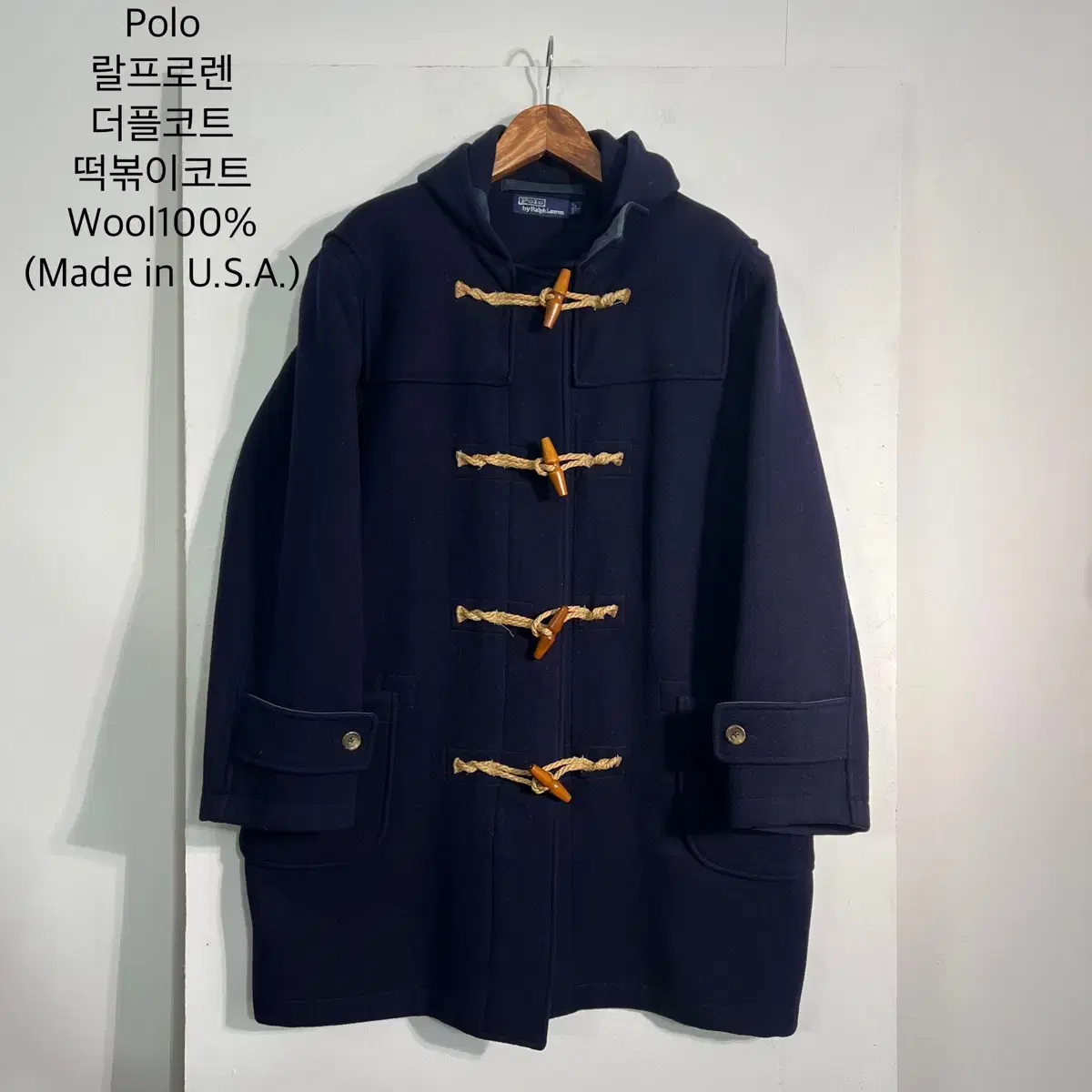 Polo 폴로 더플코트 떡볶이코트 울100% (USA made)