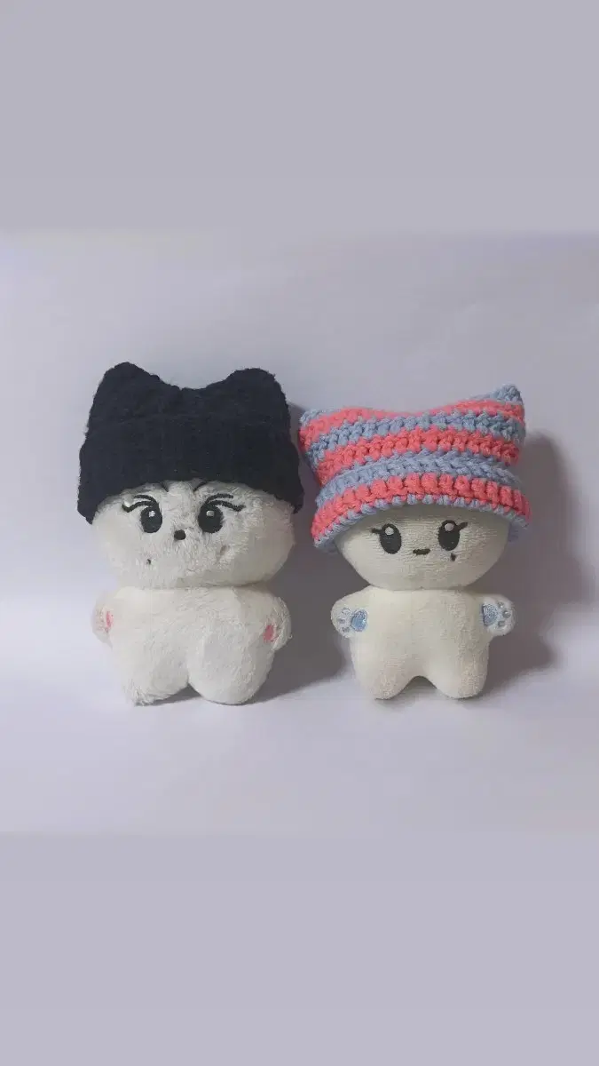 10cm 인형 고양이 비니 뜨개모자