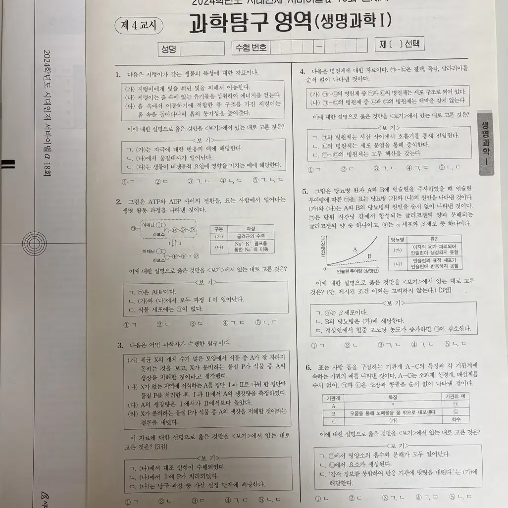 시대인재 서바이벌 생명과학I