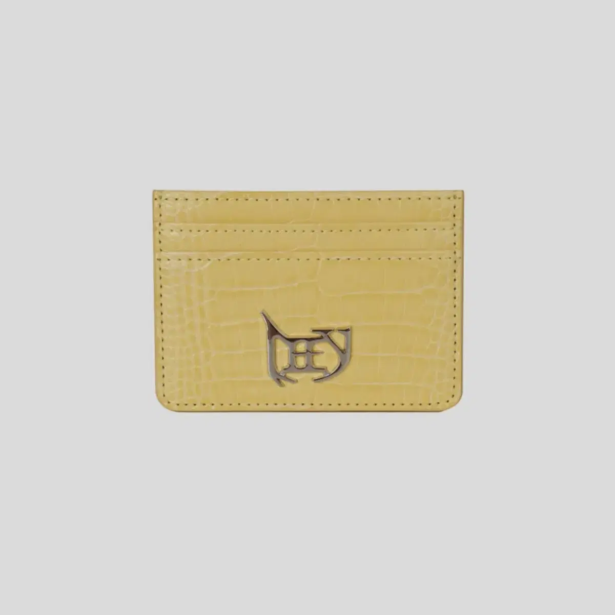 METAL LOGO CARD HOLDER YELLOW