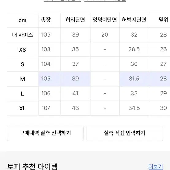 토피 청바지 포함 4개 묶음으로 청바지 팝니다