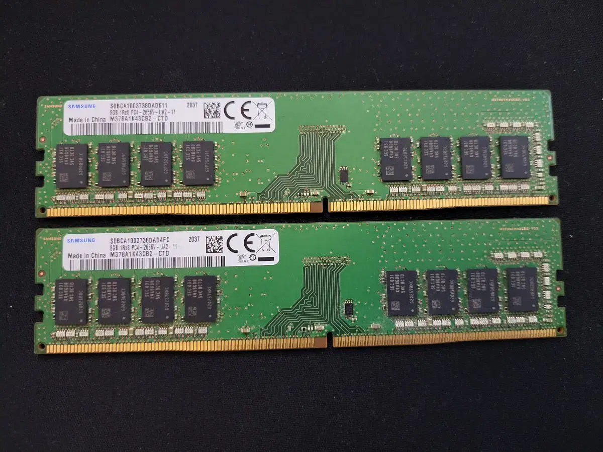 삼성 DDR4 8GB PC4 2666V 16GB(8GB두개) 단면램