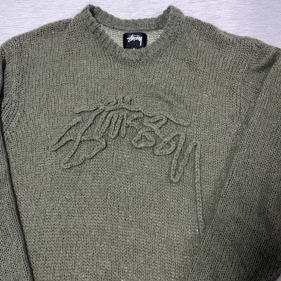 stussy 스투시 루즈 니트 로고 스웨터 M