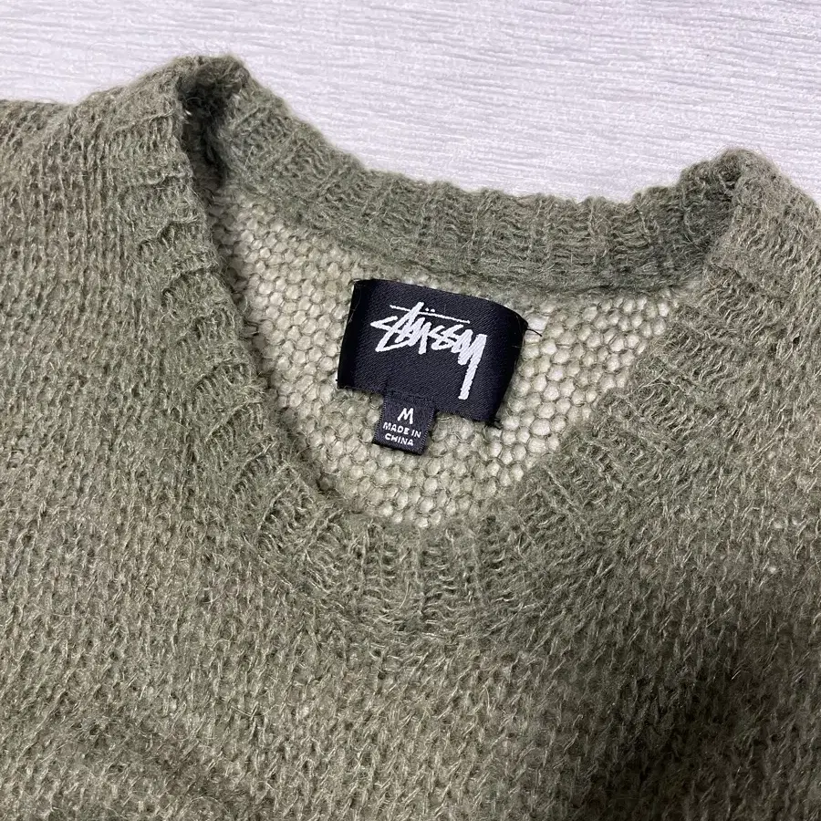 stussy 스투시 루즈 니트 로고 스웨터 M