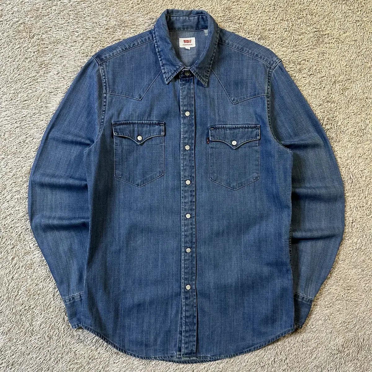 [S] 리바이스 LEVI'S 웨스턴 투포켓 데님 셔츠 중청