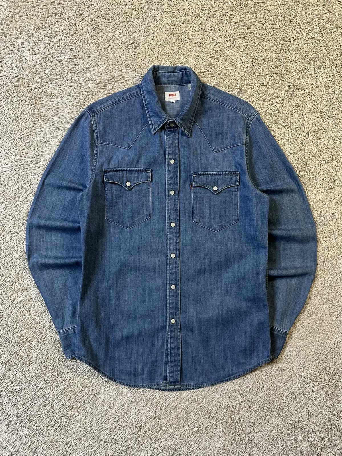 [S] 리바이스 LEVI'S 웨스턴 투포켓 데님 셔츠 중청