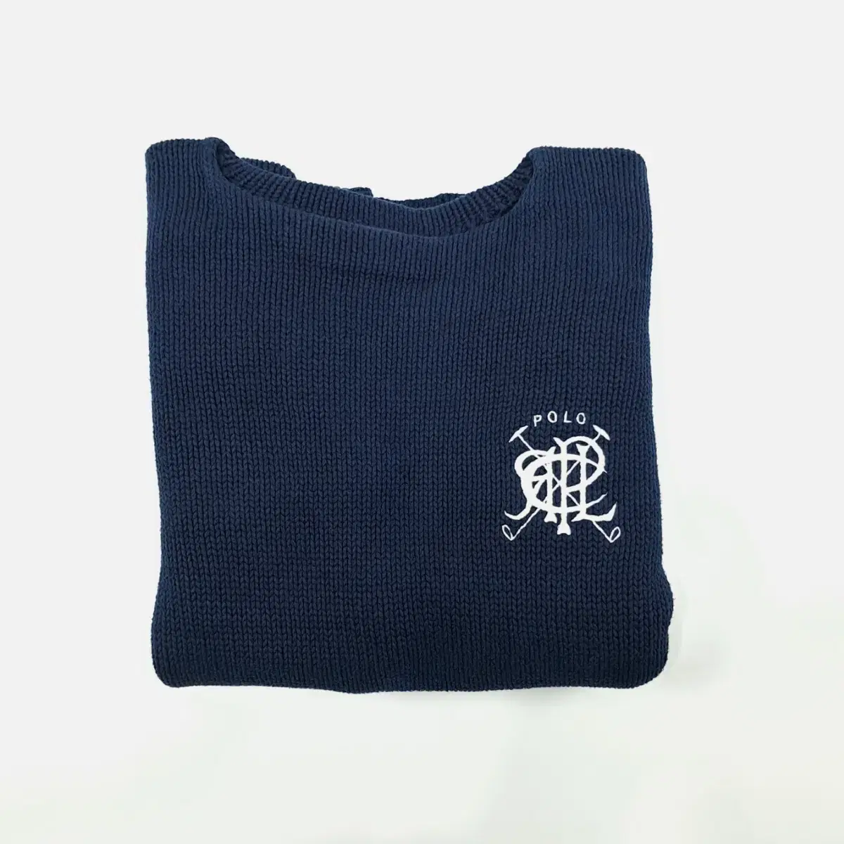 (CS844)L 폴로 90s 블루라벨 스크리블 로고 니트 스웨터knit