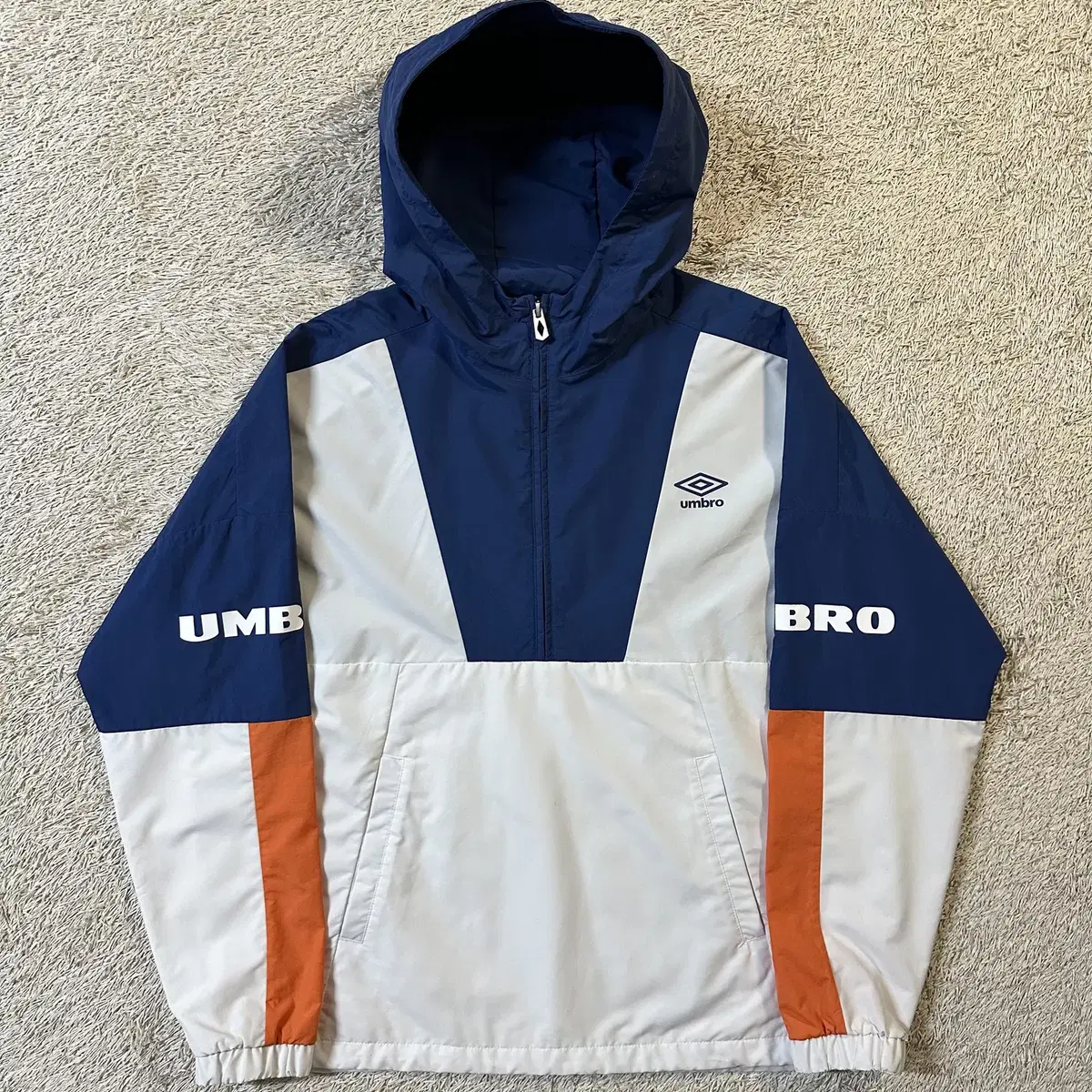 [L] 엄브로 UMBRO 컬러블록 아노락 자켓 아이보리 화이트