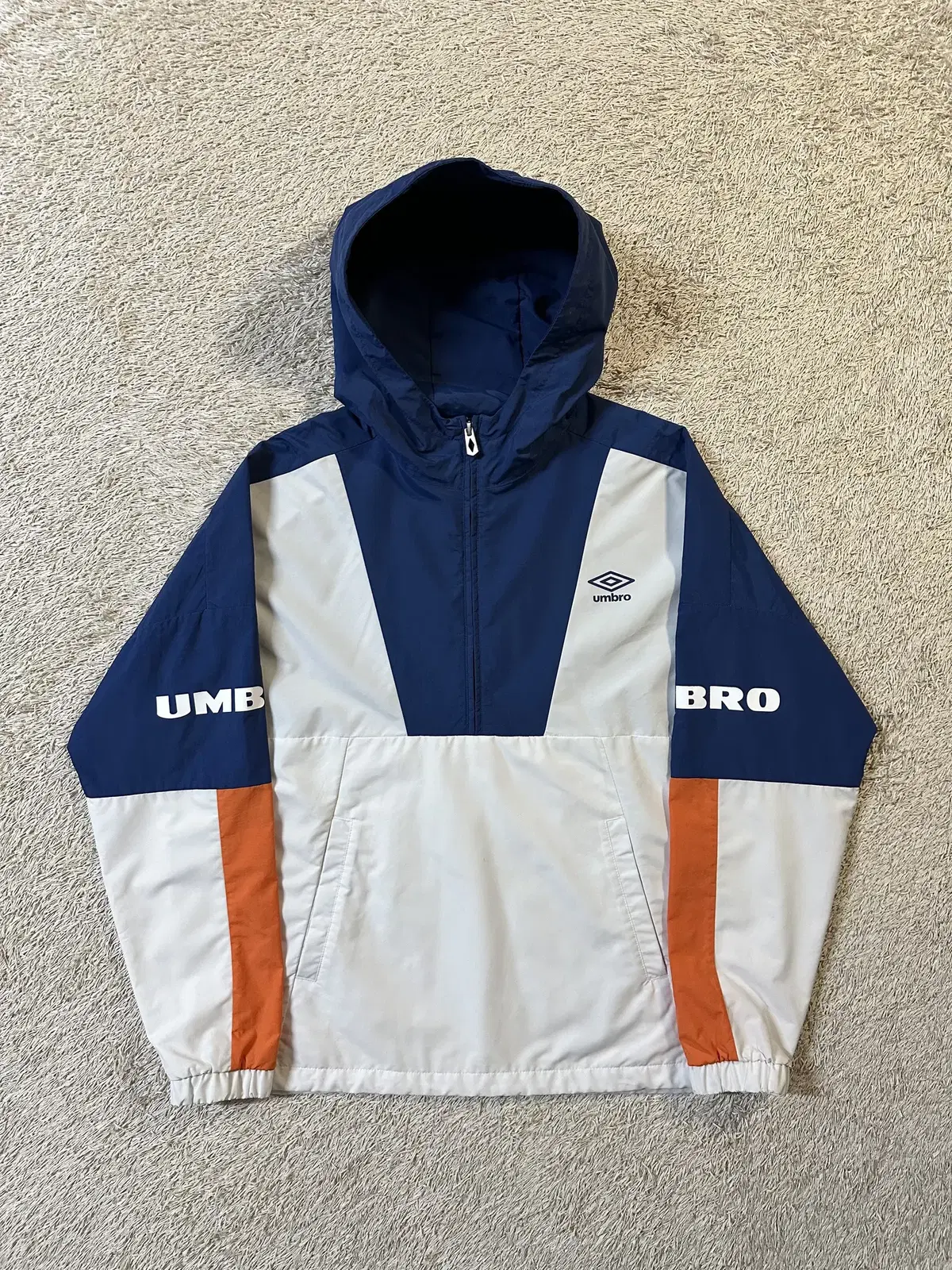 [L] 엄브로 UMBRO 컬러블록 아노락 자켓 아이보리 화이트