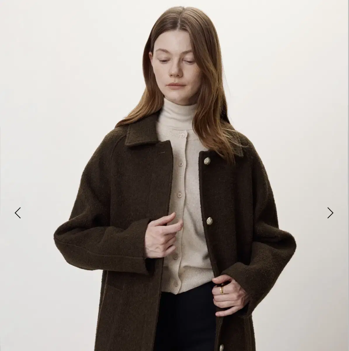 SHEIN RODI BOUCLE WOOL COAT (OLIVE BROWN) 450,000 KRW Product