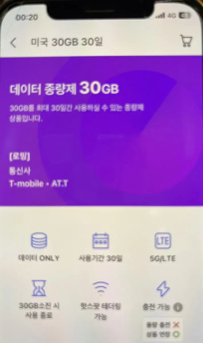 미국 이심 30GB