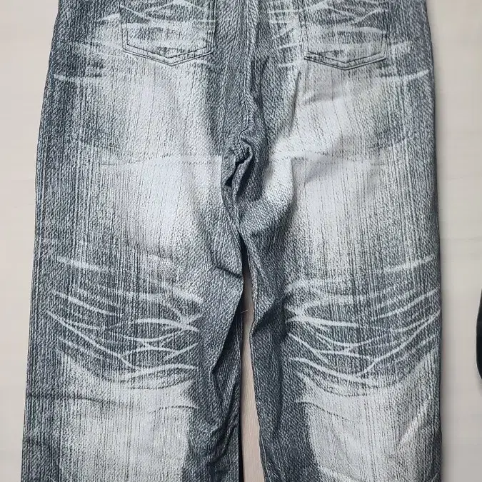 BLR Grey Printed Wide Denim Pants L