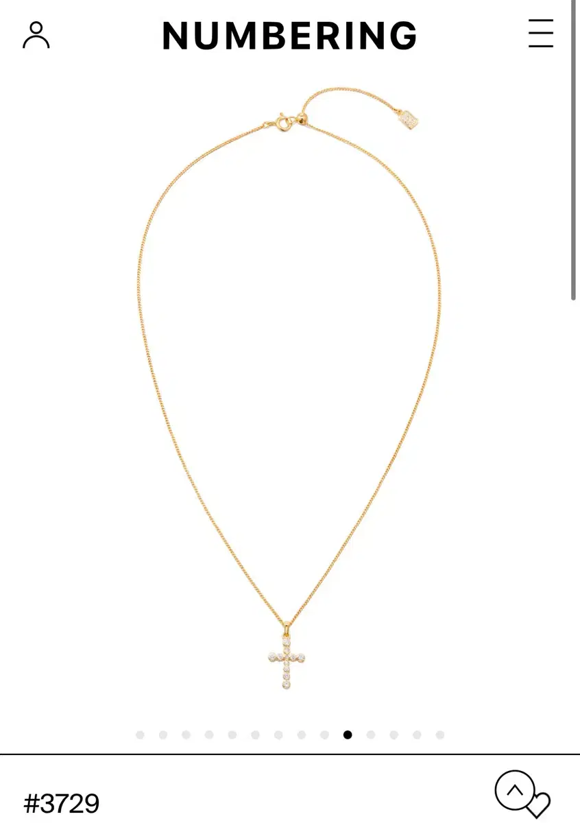 넘버링 #3729 cross necklace