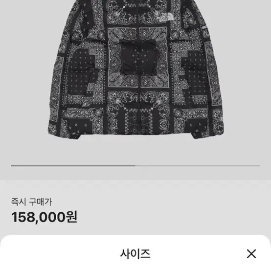 노스페이스 페이즐리 패딩 블랙 2xl