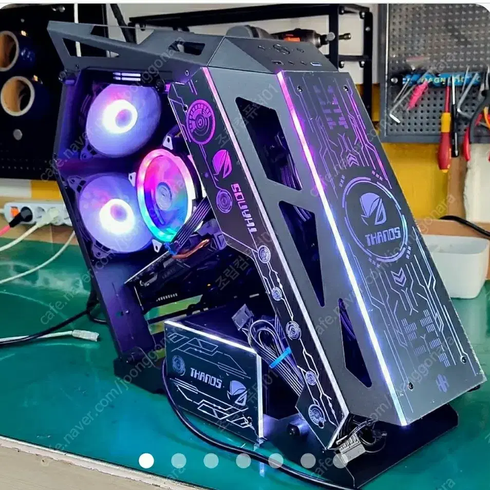 KRAFT KOREA THANOS RGB  강화유리 블랙 pc 오픈케이스