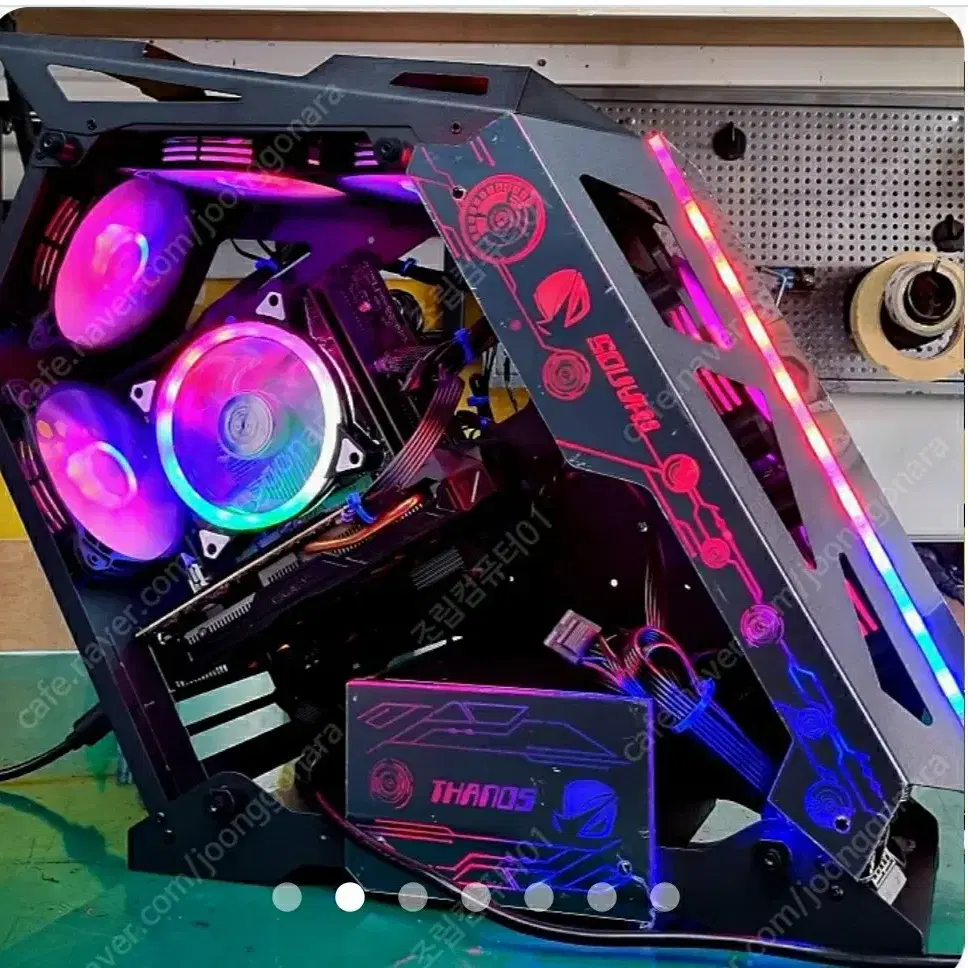 KRAFT KOREA THANOS RGB  강화유리 블랙 pc 오픈케이스