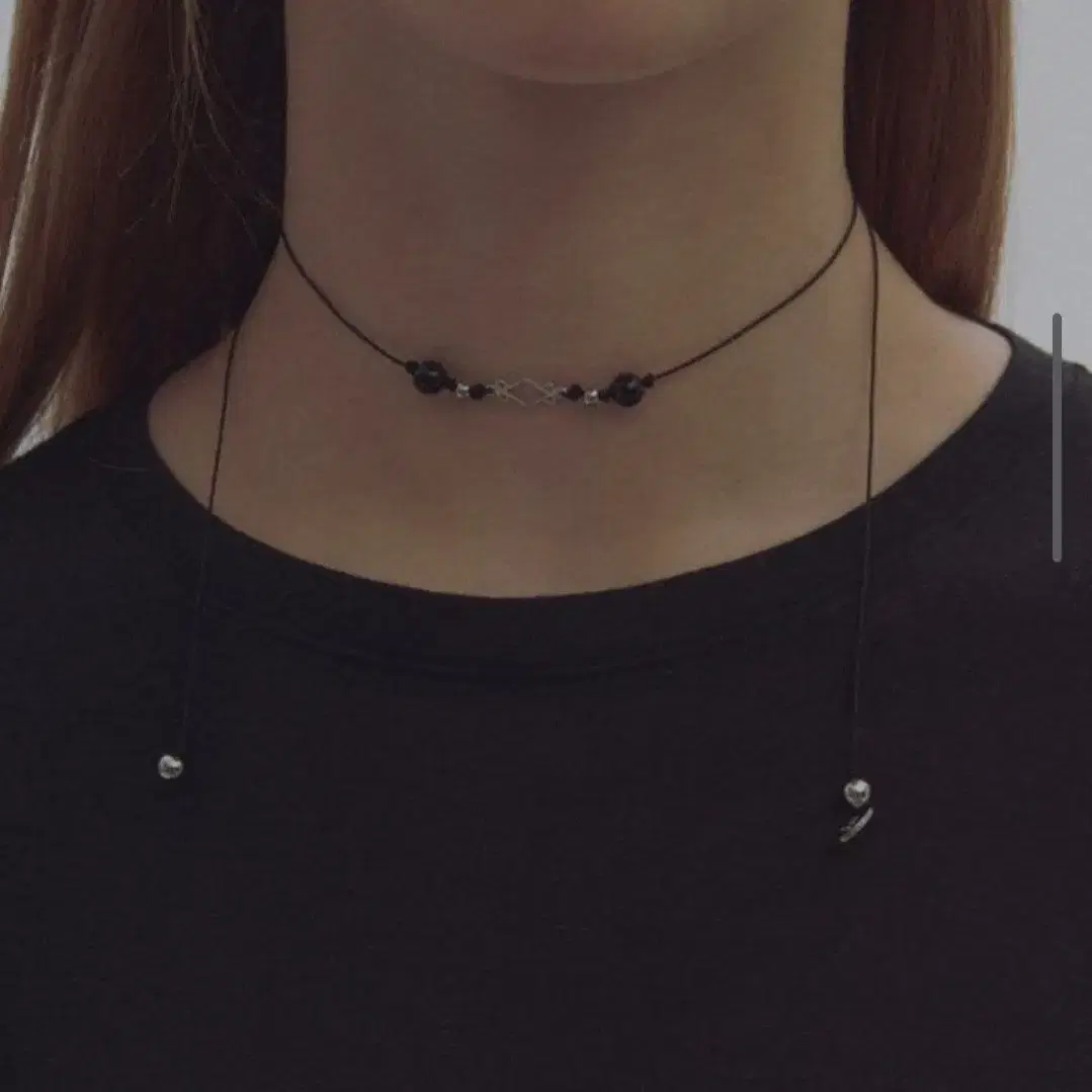 새상품 nff 엔프프 목걸이 dia strap necklace-black