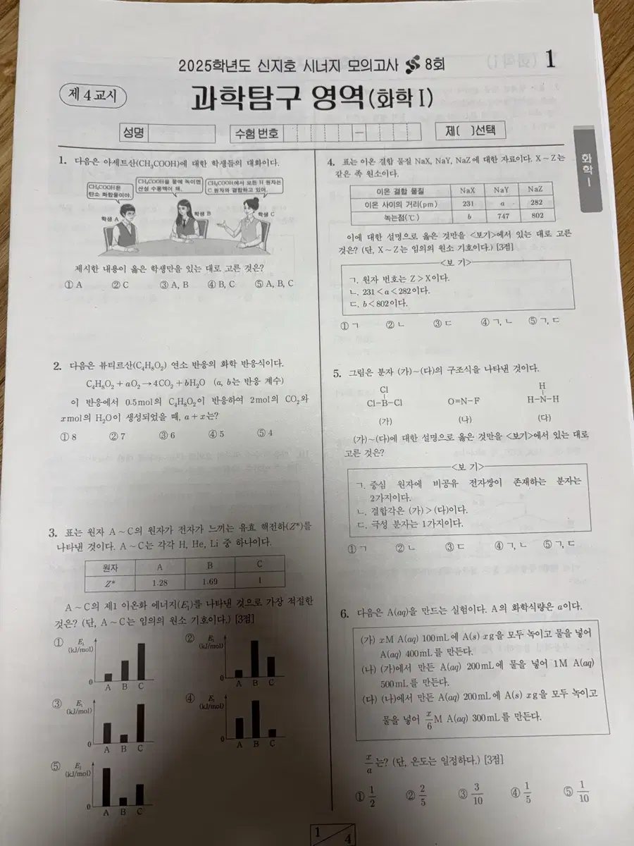 2025 신지호T 화학1 실모