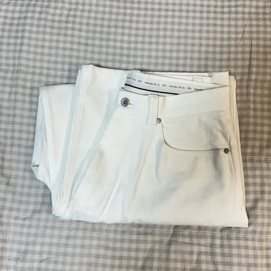 STU wide cotton pants cream M size