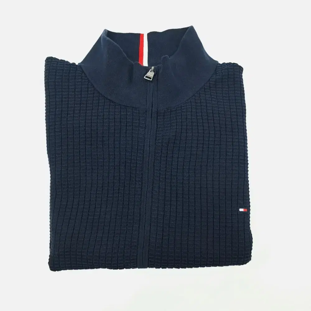 (CS811)4XL 타미힐피거 네이비 와플 집업 니트 스웨터 knit