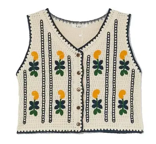 LAP Flower knitted button vest