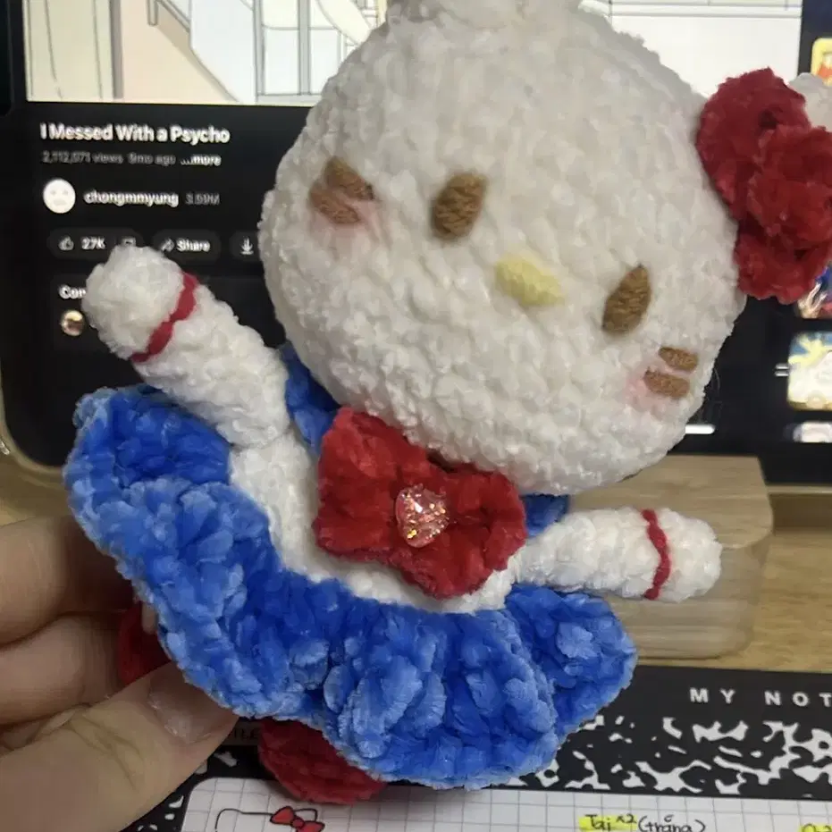 HANDMADE! 헬로키티 뜨개인형