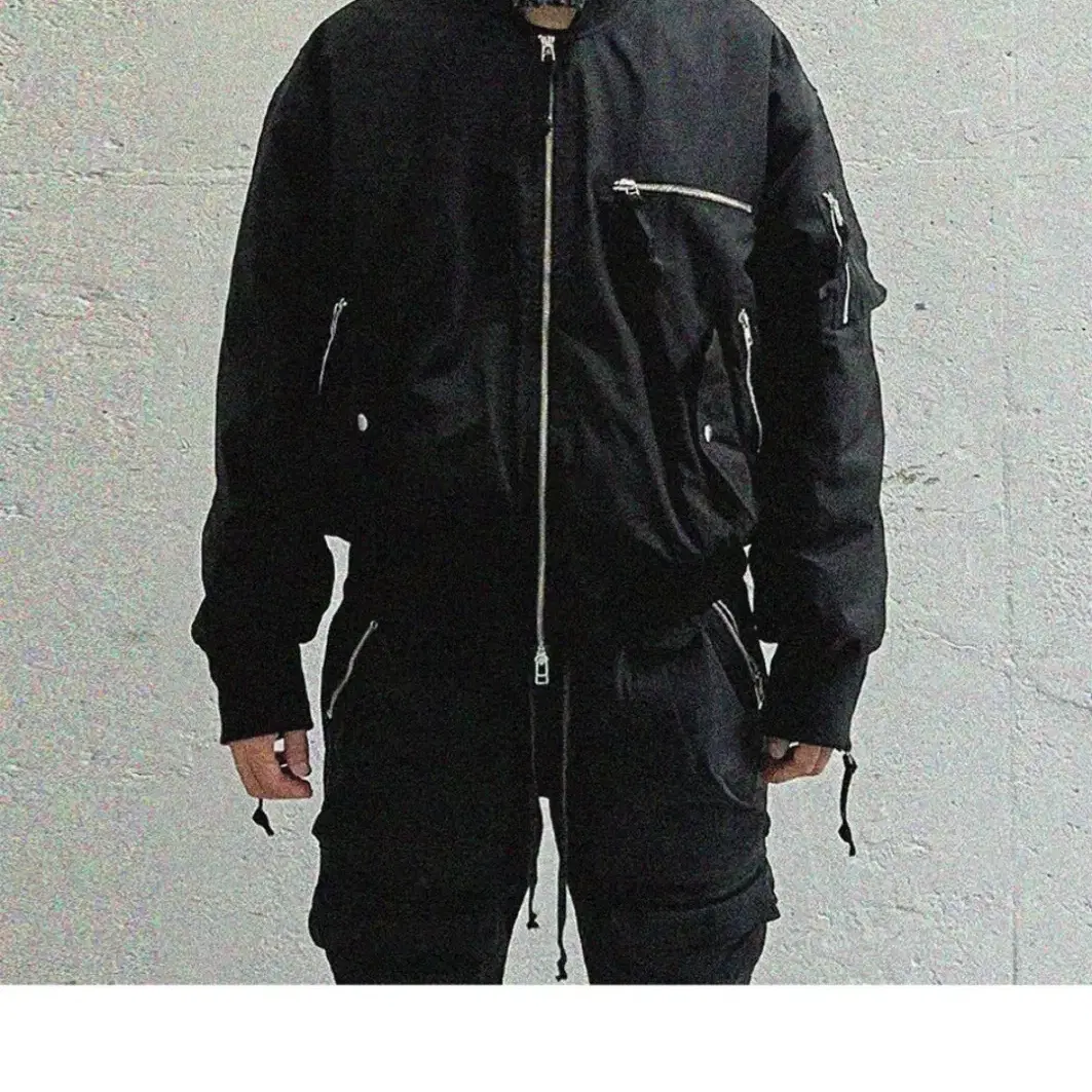 MULTI ZIPPER BOMBER JACKET [BLACK]