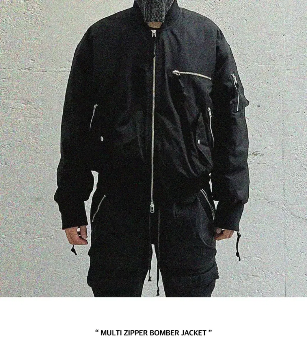 MULTI ZIPPER BOMBER JACKET [BLACK]