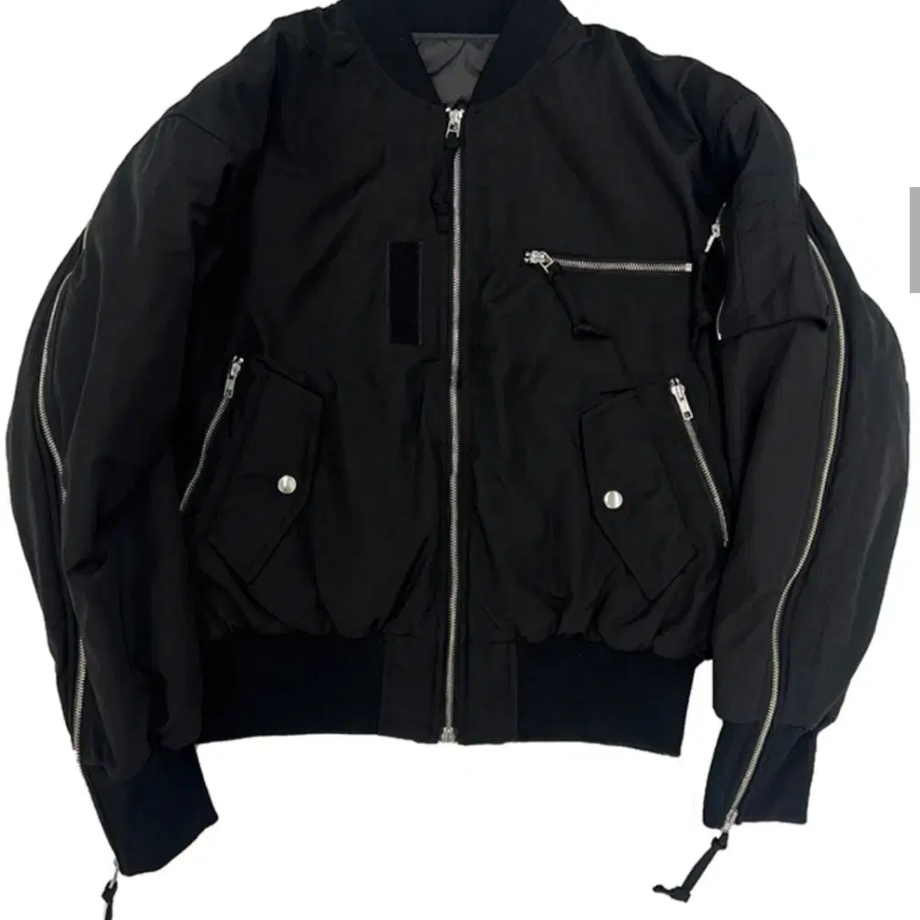 MULTI ZIPPER BOMBER JACKET [BLACK]