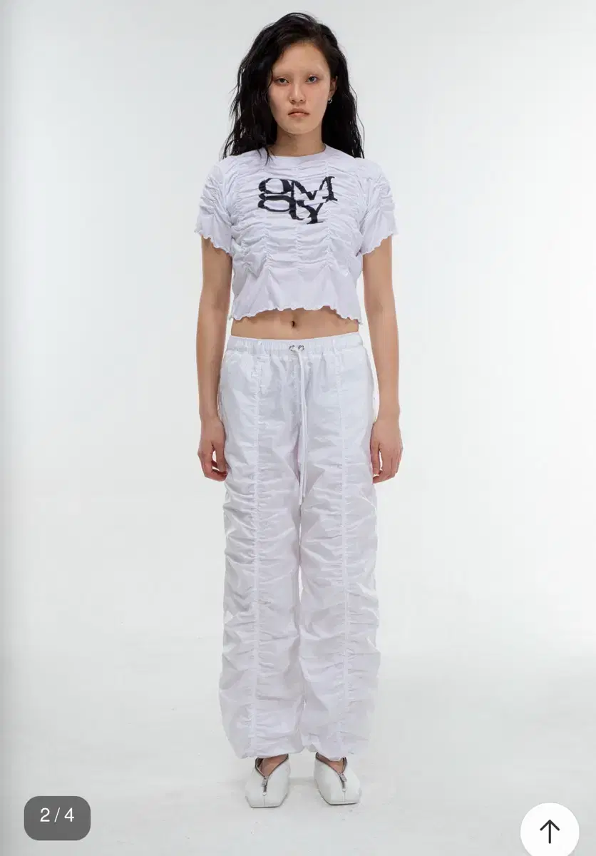 김미더영 G_SHIRRING COATING PANTS / WHITE