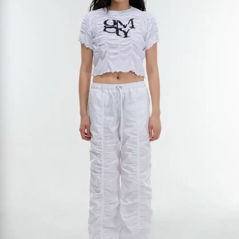 김미더영 G_SHIRRING COATING PANTS / WHITE