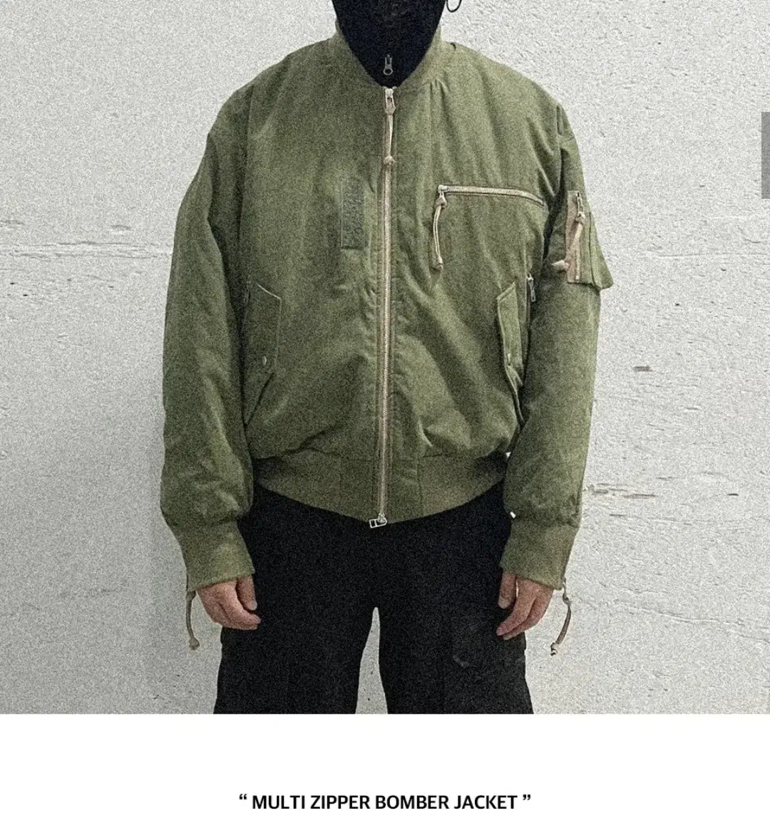 MULTI ZIPPER BOMBER JACKET [KHAKI]