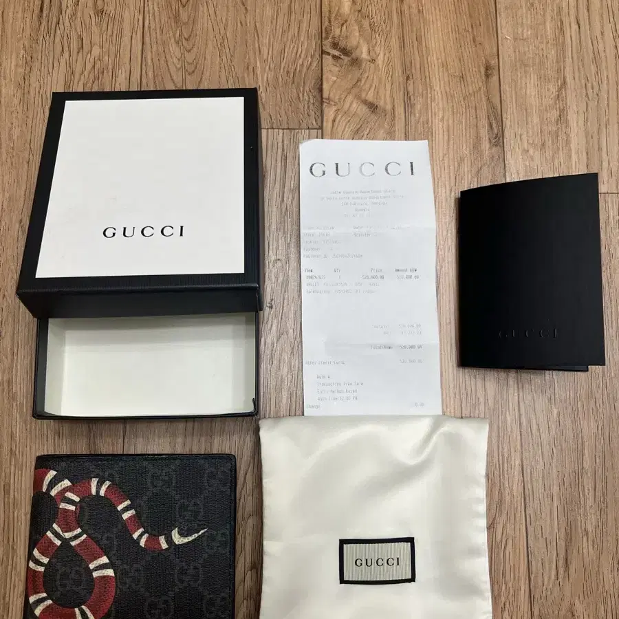 GUCCI 구찌 스네이크 블랙 반지갑 롯백구매 영수증 포함