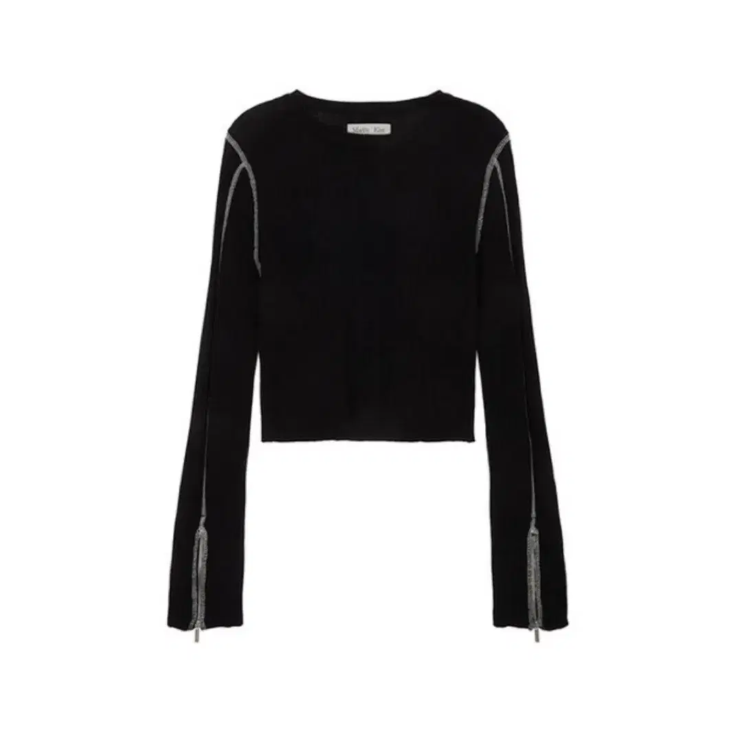 마뗑킴 sleeve zipper point knit black 니트