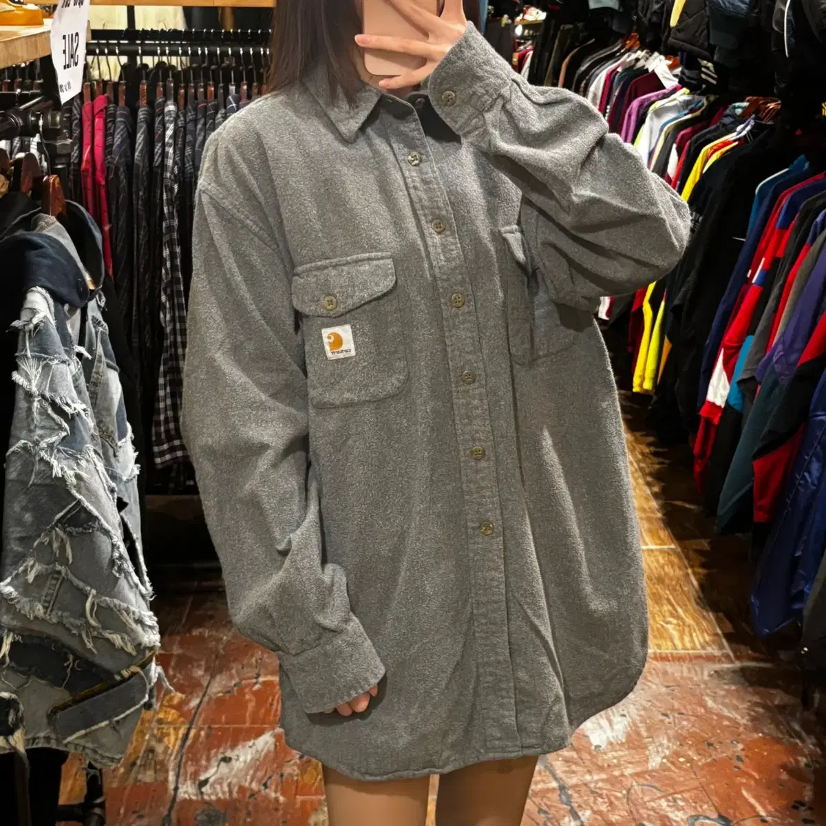 [HI] CARHARTT 칼하트 긴소매 셔츠 그레이 L