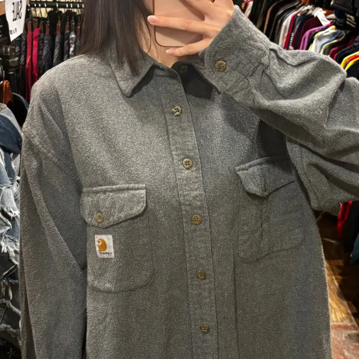 [HI] CARHARTT 칼하트 긴소매 셔츠 그레이 L