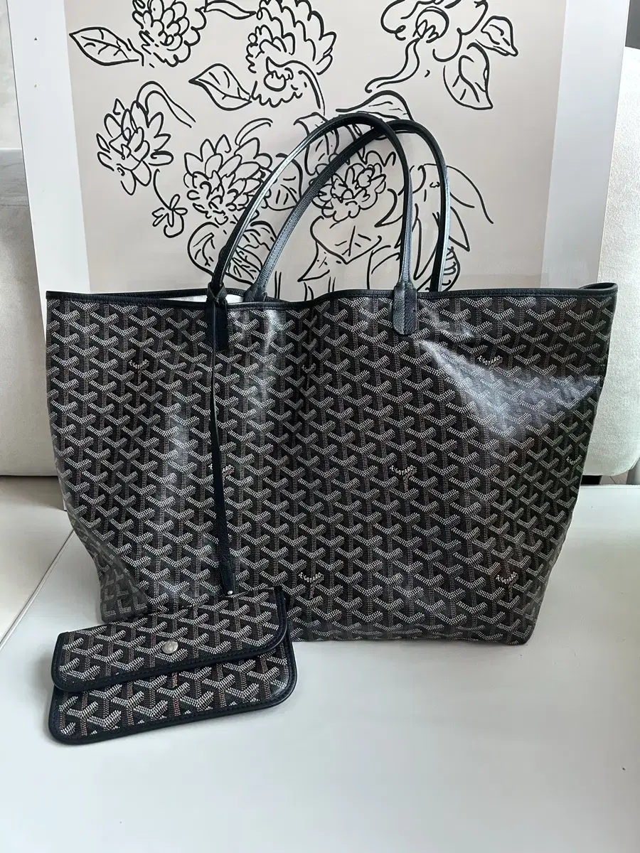 백화점 정품) 고야드 생루이 GM 블랙 . 명품기저귀가방.Goyard