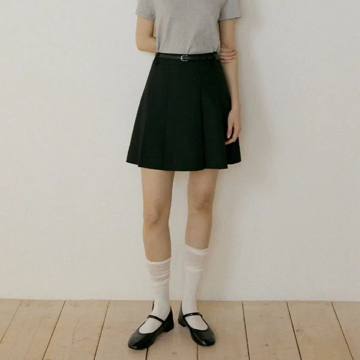 링서울 블랙 플리츠 스커트 S  pleated short skirt