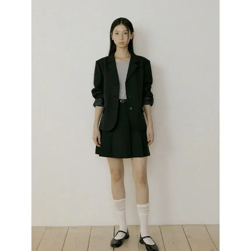 링서울 블랙 플리츠 스커트 S  pleated short skirt