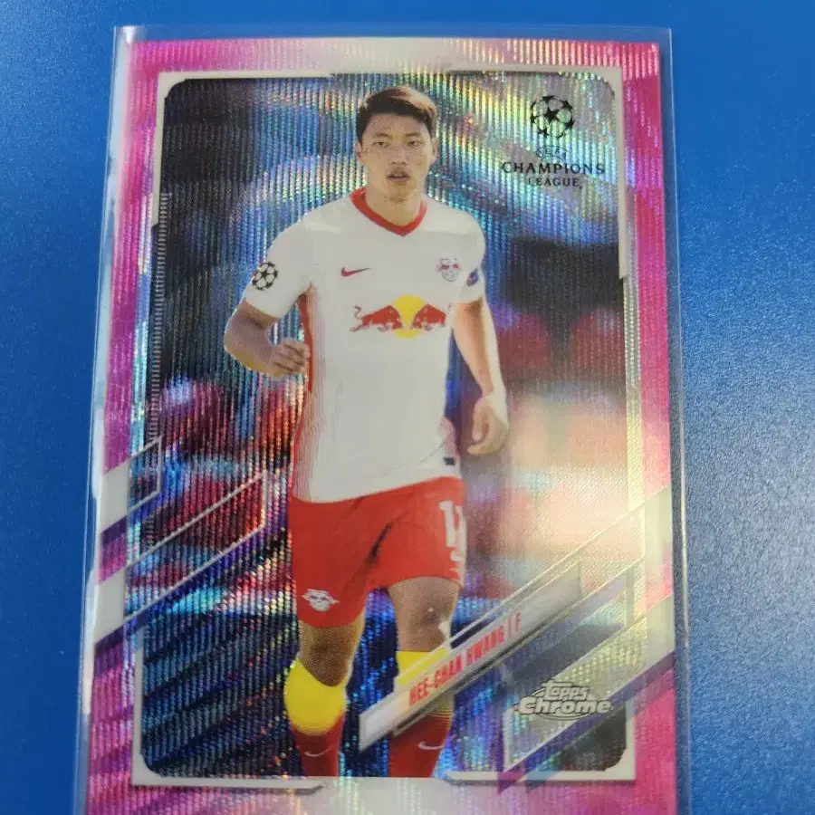 축구)황희찬 2020 Topps Chrome 핑크 웨이브 리플렉터