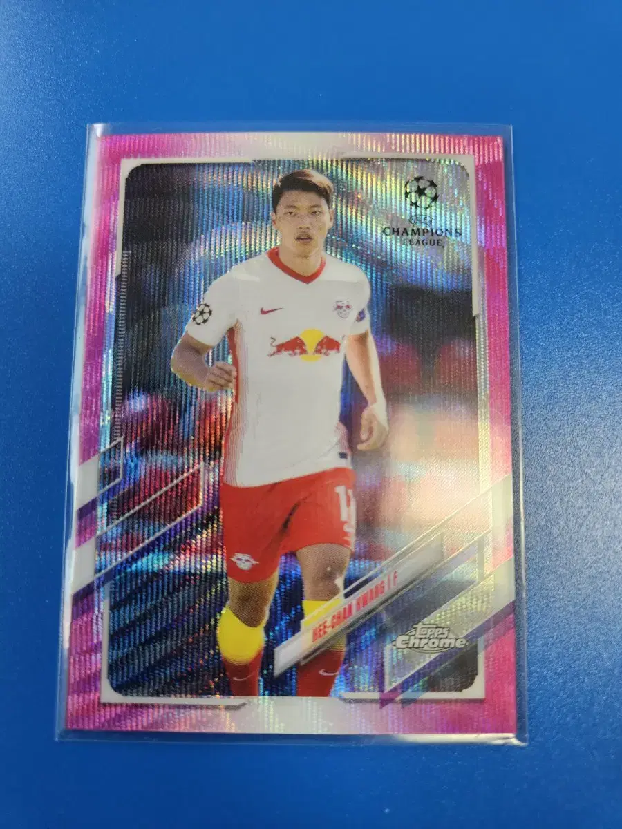 축구)황희찬 2020 Topps Chrome 핑크 웨이브 리플렉터