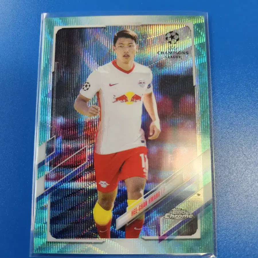 축구)황희찬 2020  Topps Chrome 아쿠아 웨이브 리플렉터